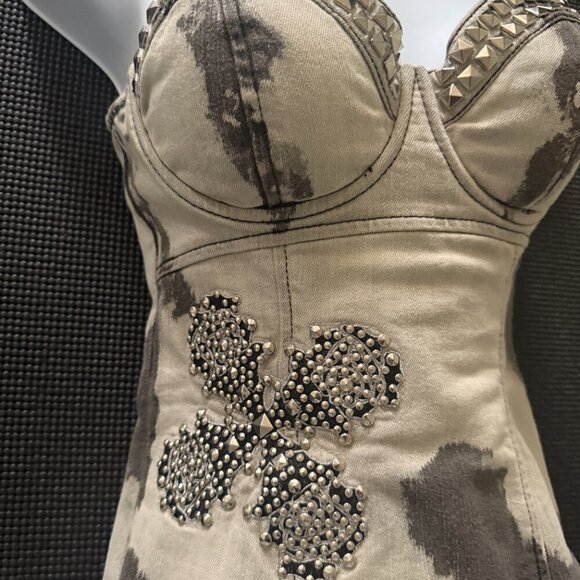 GUESS Premium Special Limited Edition Studded Bustier Mini Dress – Size 1 New - Picture 2 of 9
